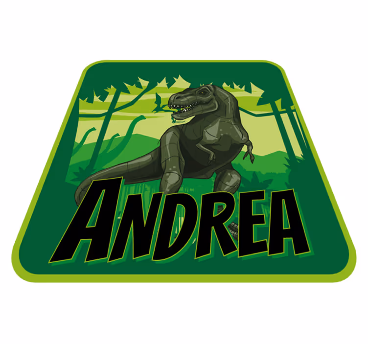 Dinozaurų nuotykis vinyl kilimėlis su vardu - „Tenstickers“