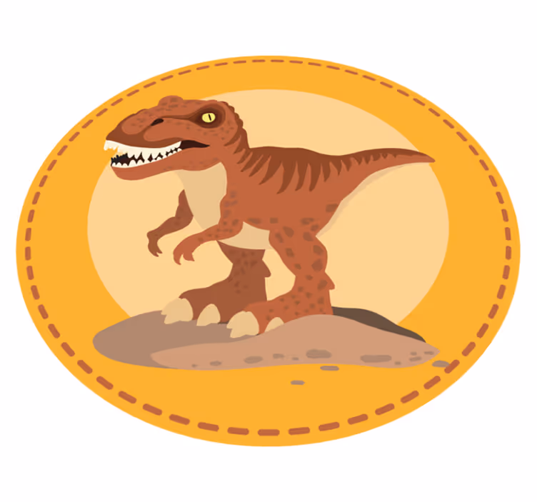 Dinozaurų apvalus kilimėlis vaikų vinilinė kilimėlė - „Tenstickers“