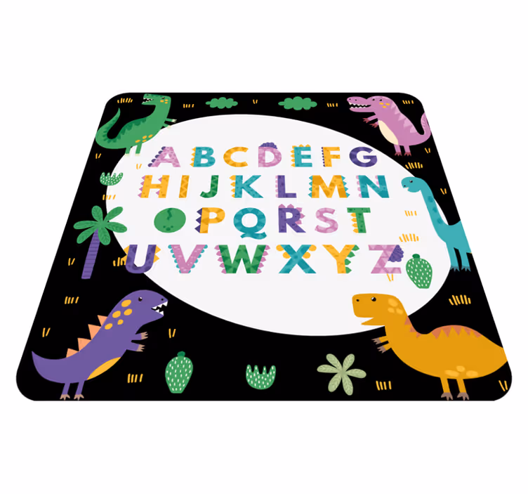 Dinozaurai su abėcėlės vinilo abėcėlės kilimu - „Tenstickers“