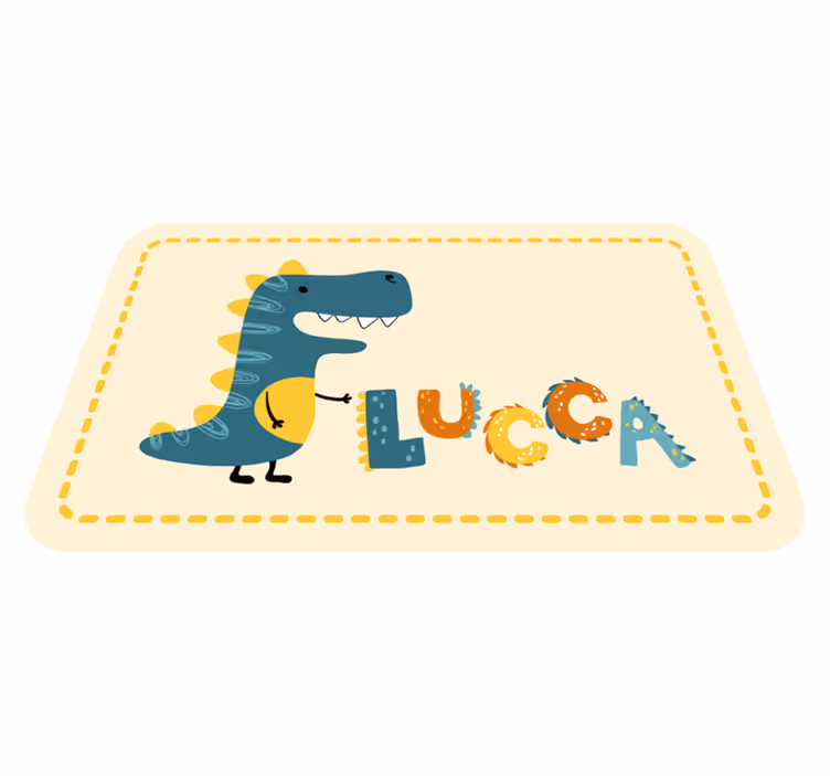 žaismingas dinozauras vinyl kilimėlis su vardu - „Tenstickers“