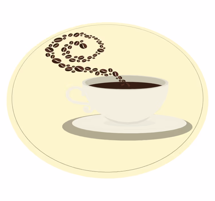 Espresso kavos puodelis kavos pupelių modernus kilimas - „Tenstickers“