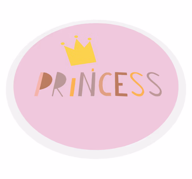 Apskrita princesės karūna kilimas vaiko kambariui - „Tenstickers“