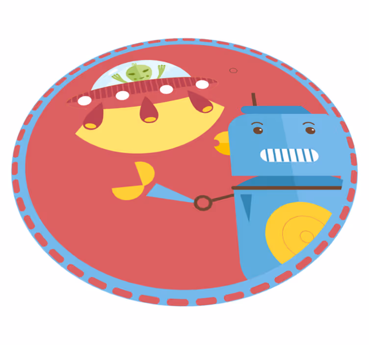 Karas su ateivių robotų animacinių filmų vaikų vinilo kilimu - „Tenstickers“