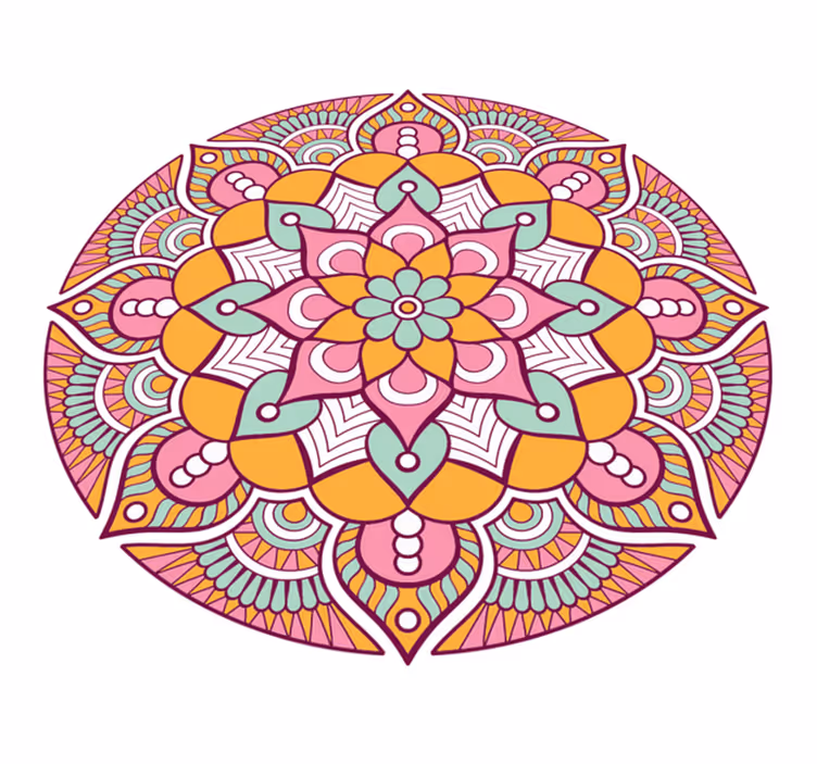 Mandala kilimėlis gyvybingas gėlių konceptas - „Tenstickers“
