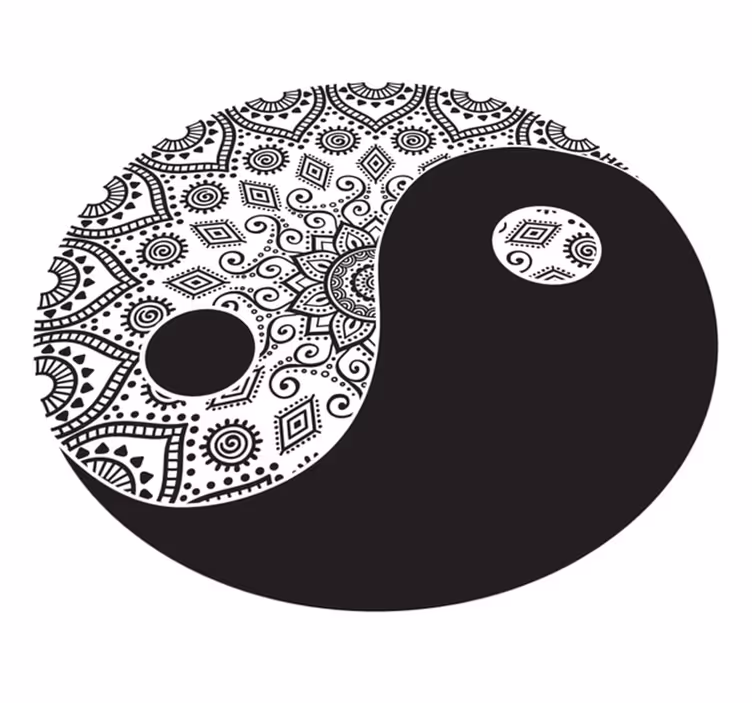 Mandala yin yang mandalos vinilo kilimas - „Tenstickers“