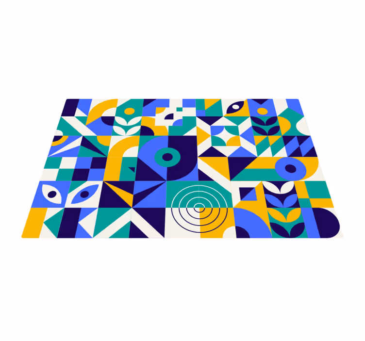 Geometriniai kilimas su ryškiais geometriniais raštais - „Tenstickers“