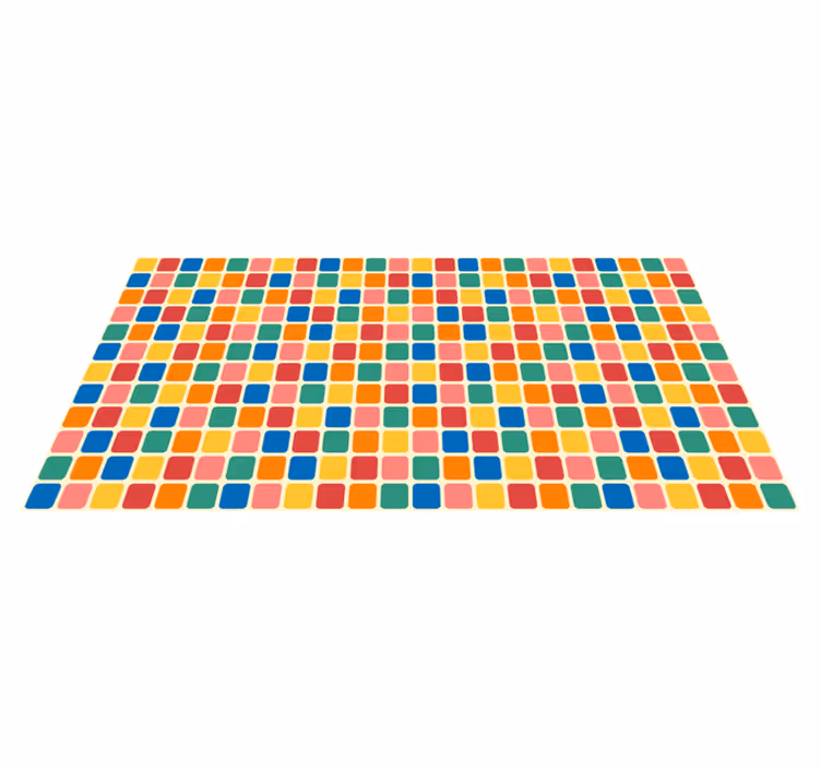 Spalvingi mozaikiniai kvadratai geometriniai kilimas - „Tenstickers“