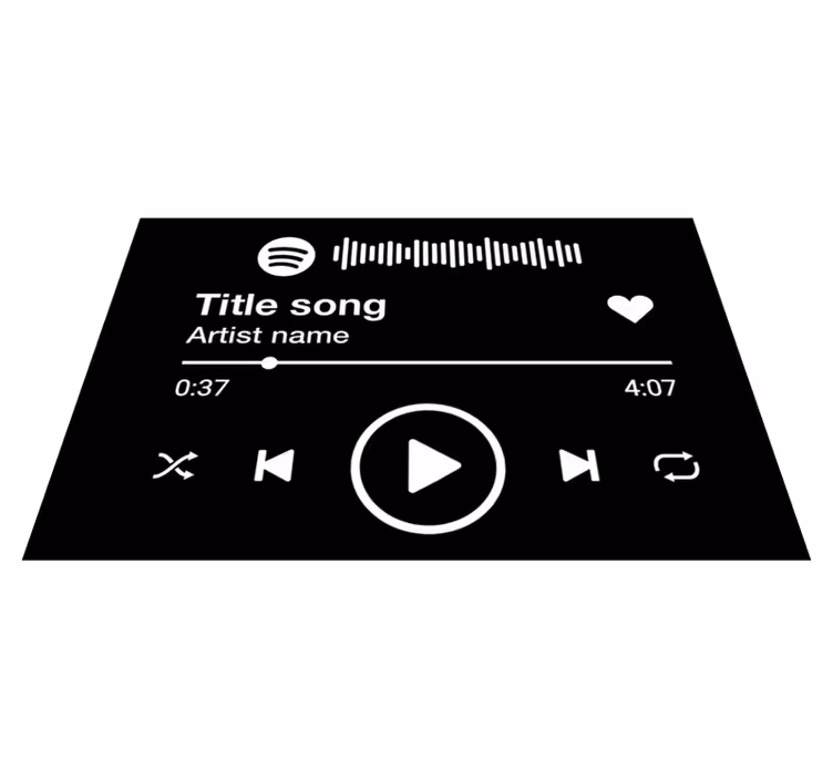 Spotify tekstas personalizuotas kilimėlis - „Tenstickers“