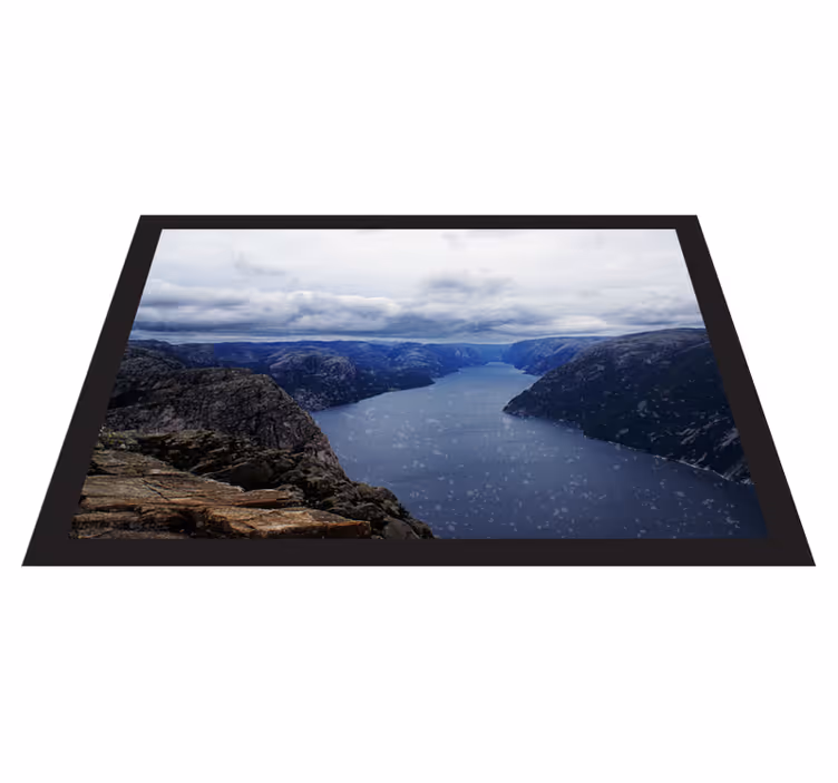 Norvegijos fjordas mėlynas vandens gamtos vinilo kilimas - „Tenstickers“