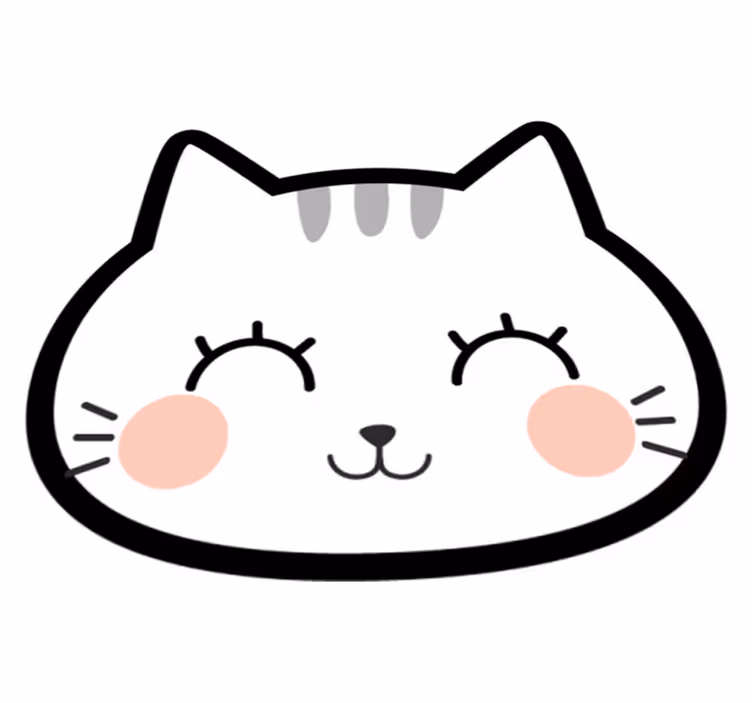 Katės veido forma kilimas vaiko kambariui - „Tenstickers“