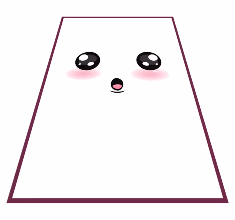Mielas kawaii veidas vaikų vinilinė kilimėlė - „Tenstickers“