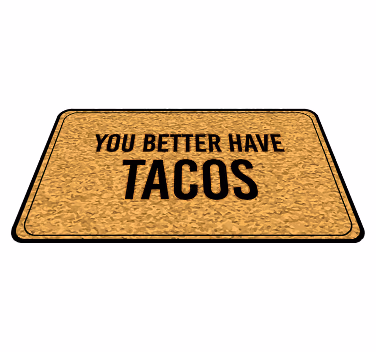 Taco sveikinimo žinutė vinilo kilimėlas su frazėmis - „Tenstickers“