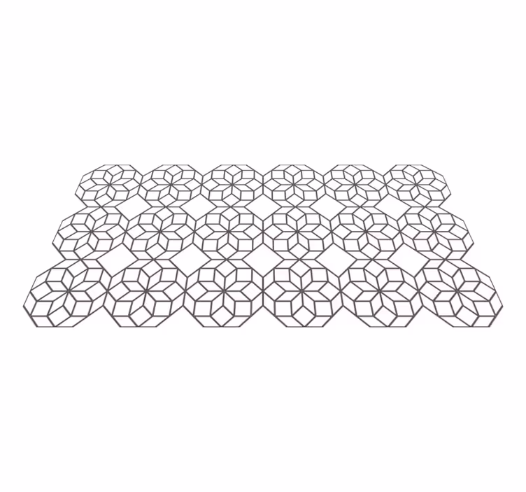 Juodi ir balti aštuonkampiai geometriniai kilimas - „Tenstickers“