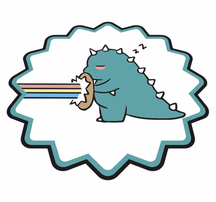 Dinozauro vaivorykštės kvėpavimas vinilinis kilimėlis - „Tenstickers“