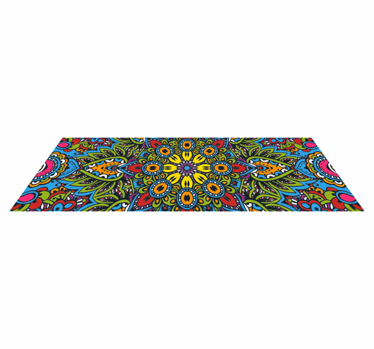 Ryškūs gėlių raštai mandala kilimėlis - „Tenstickers“