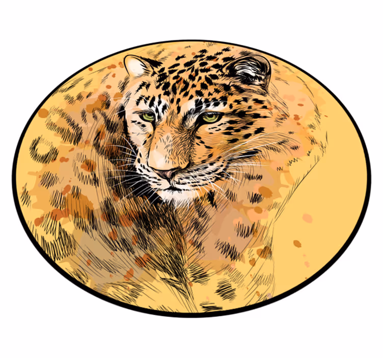 Leopardo veidas gyvūnų vinilo kilimėlis - „Tenstickers“