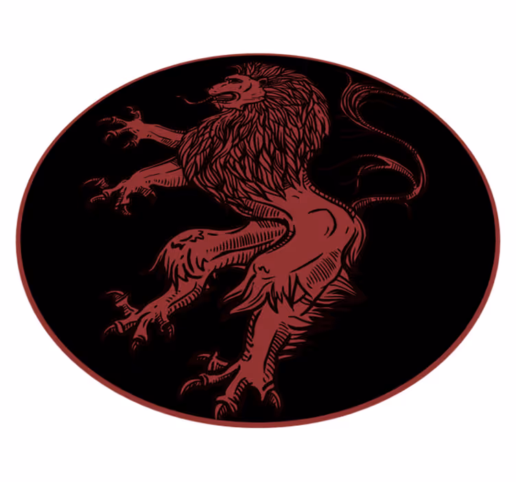 Raudonojo liūto emblema gyvūnų vinilo kilimėlis - „Tenstickers“