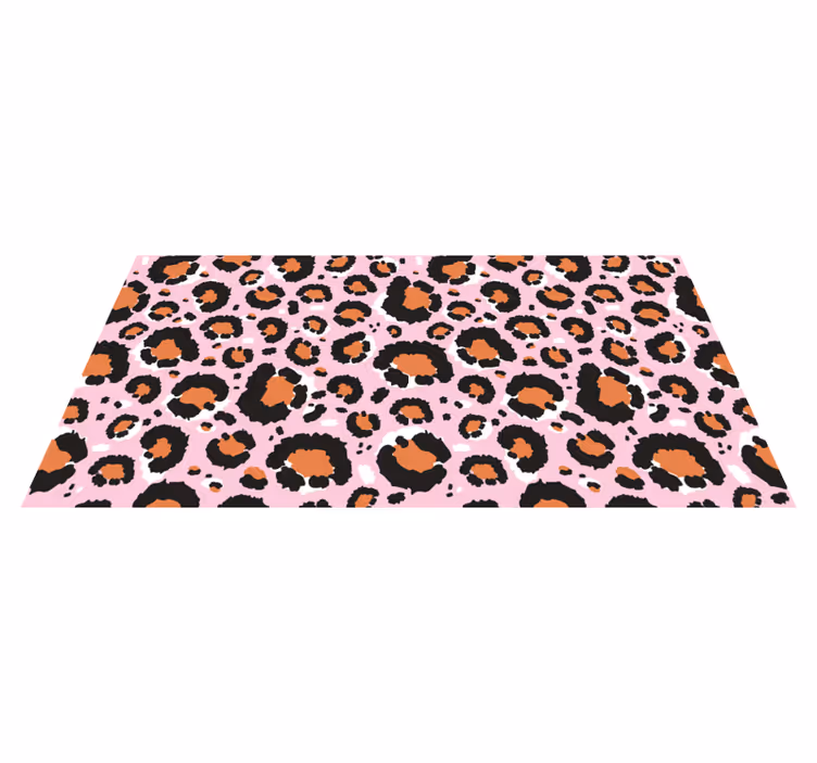 Rožinio leopardo motyvas gyvūnų spaudos vinilo kilimėlis - „Tenstickers“