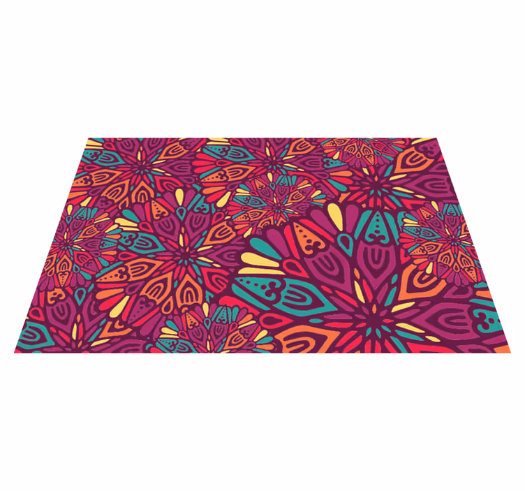 Ryškiai violetinis motyvas mandala kilimėlis - „Tenstickers“