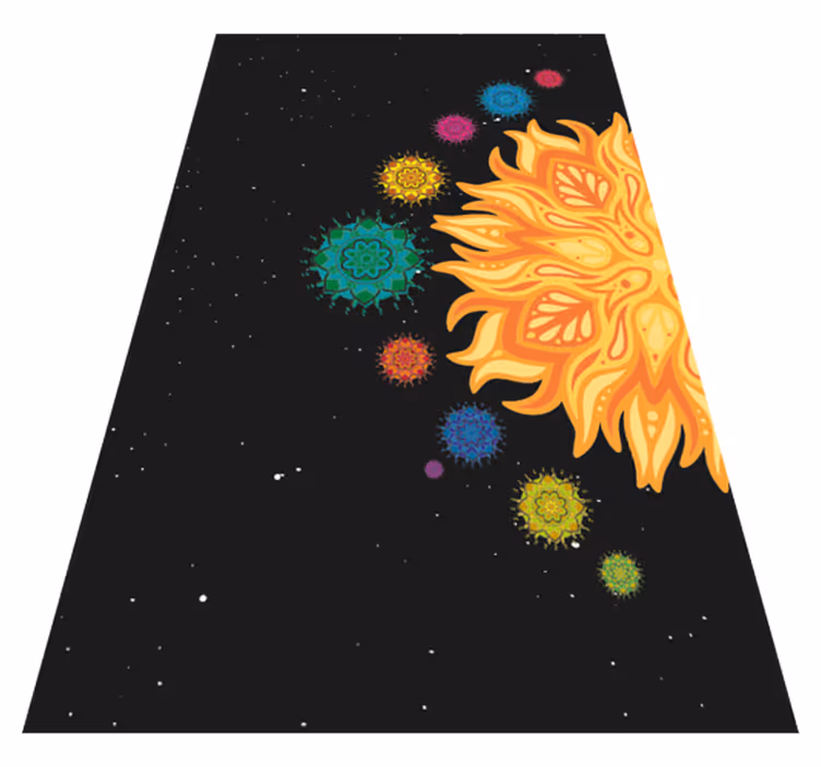 Spalvingas saulės spindulio motyvas mandala kilimėlis - „Tenstickers“