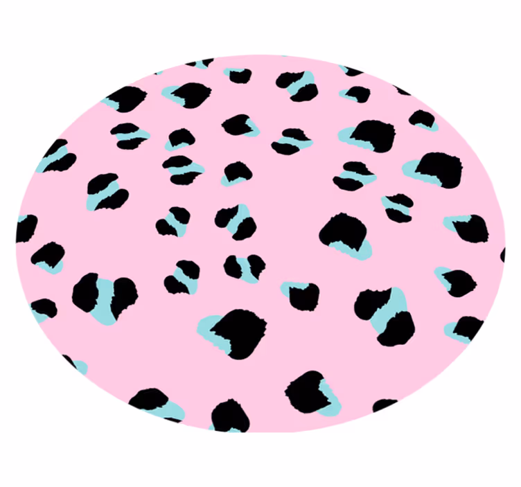 Rožinės leopardo dėmės gyvūnų spaudos vinilo kilimėlis - „Tenstickers“