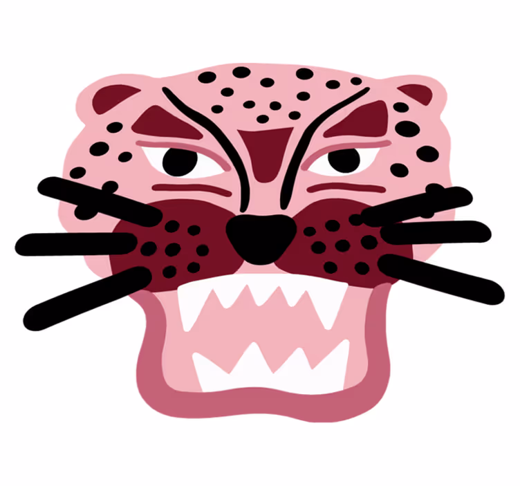 Nuožmi leopardo galva vinilinis kilimėlis - „Tenstickers“