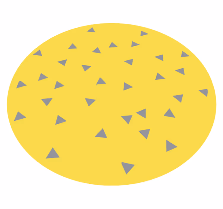 Geltono trikampio dizainas geometriniai kilimas - „Tenstickers“