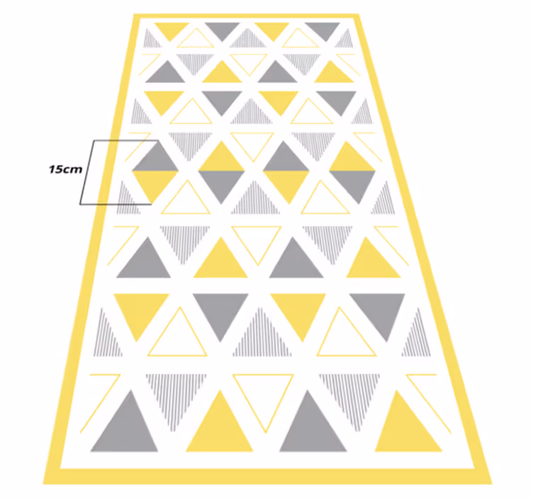 Geltono trikampio raštas geometriniai kilimas - „Tenstickers“