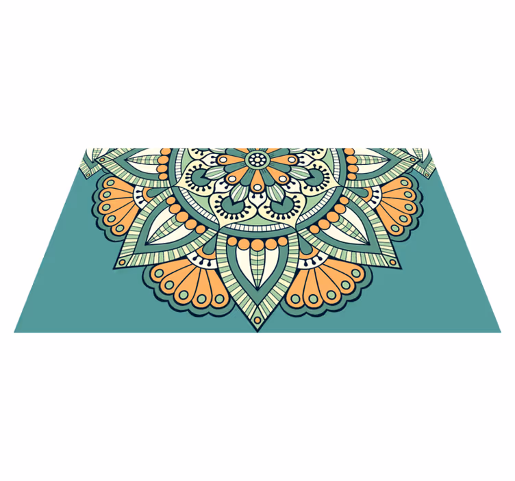 Pusiau gėlių motyvas mandala kilimėlis - „Tenstickers“