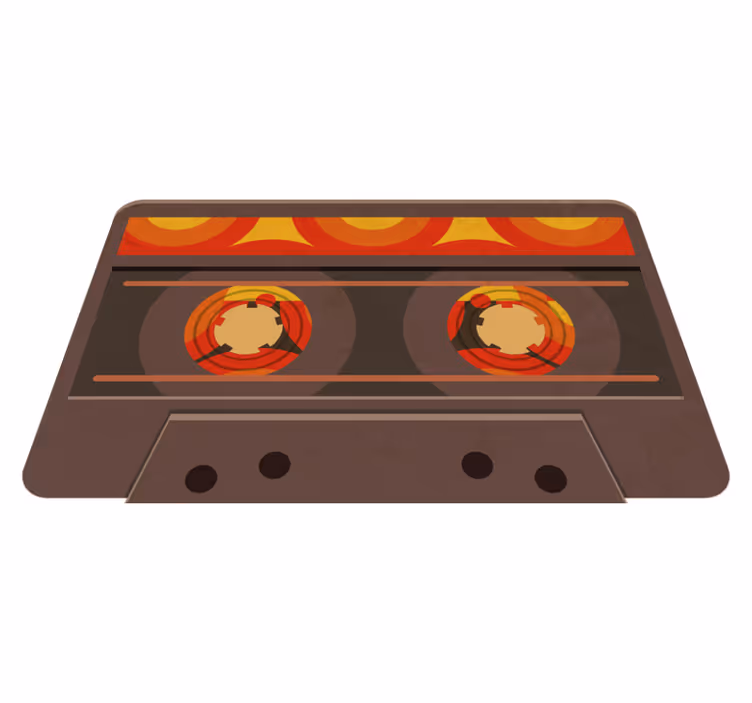 Retro kasetės iliustracija modernus vinilinis kilimas - „Tenstickers“