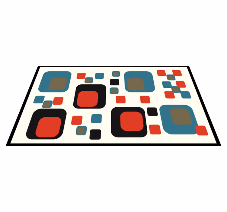 Spalvingi abstraktūs kvadratai geometriniai kilimas - „Tenstickers“