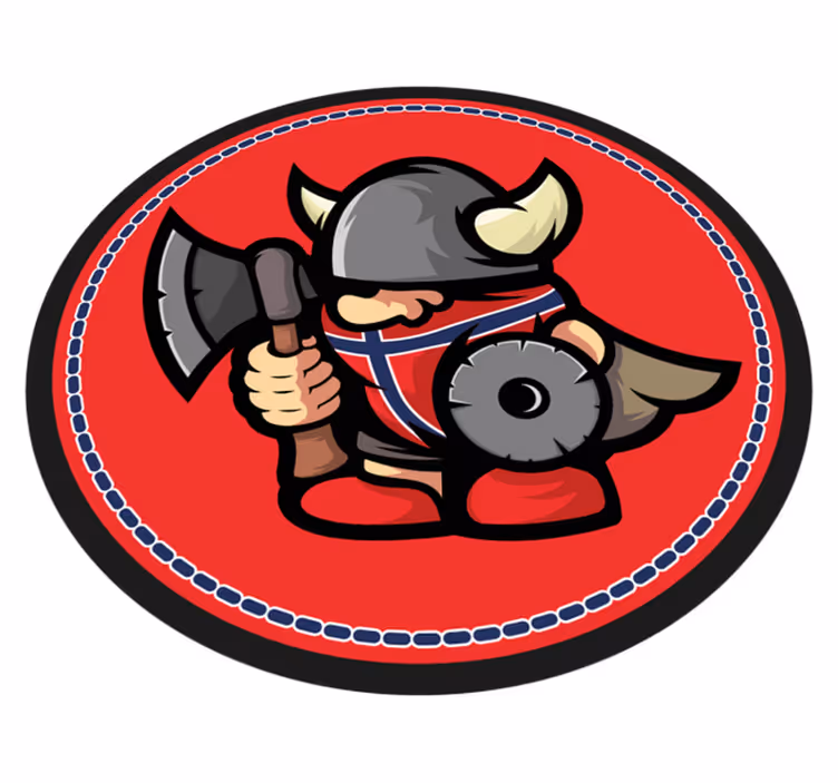 Vikingų kario emblema vinilinis kilimėlis - „Tenstickers“