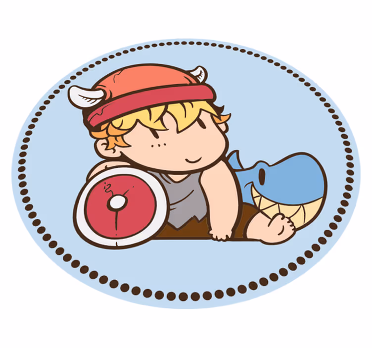 Vaikas vikingas karys vaikų vinilinė kilimėlė - „Tenstickers“