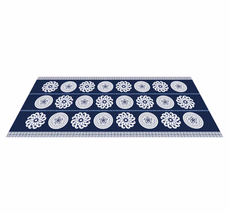 Tamsiai mėlyni raštai mandala kilimėlis - „Tenstickers“