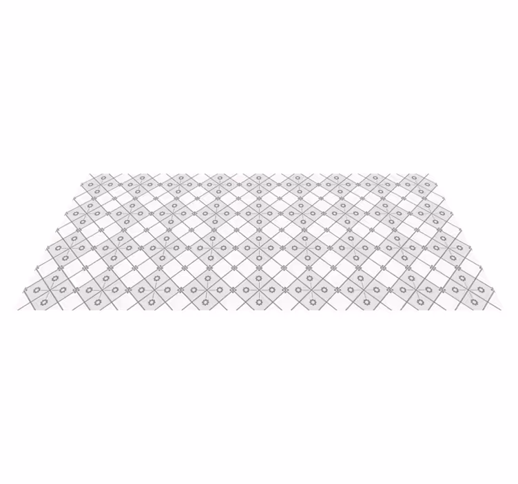Pilka geometrija vinyliniai kilimas su plytelių imitacija - „Tenstickers“