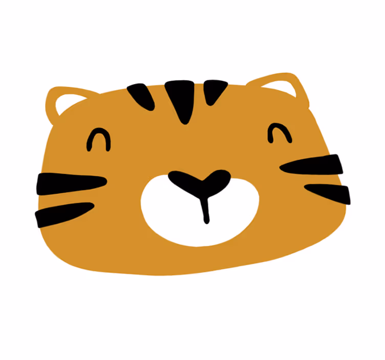 žaismingas tigro veidas kilimas vaiko kambariui - „Tenstickers“