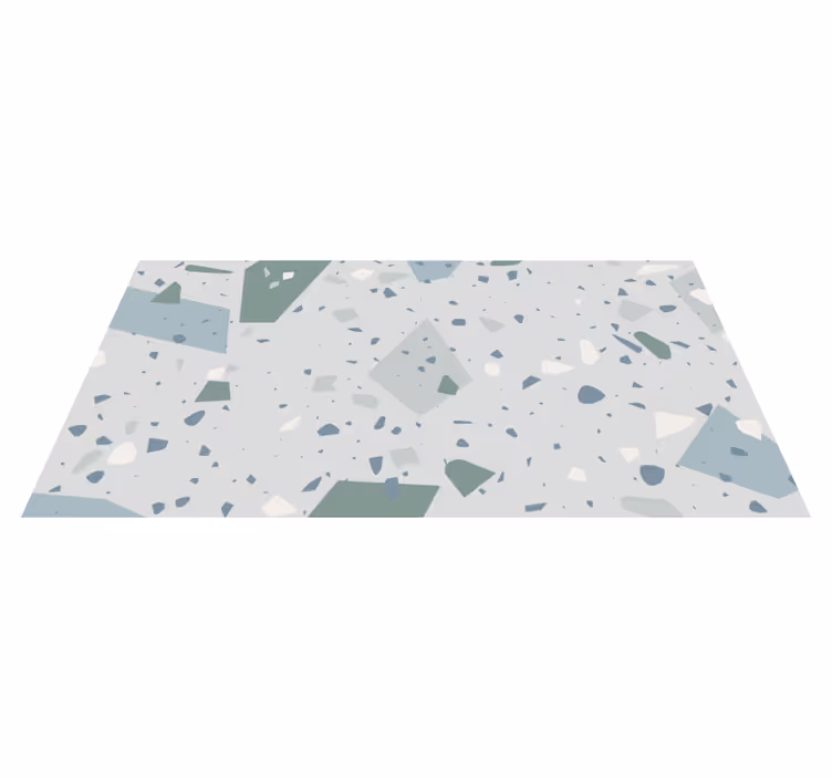 Mėlynos ir baltos spalvos terrazzo tekstūros kilimas - „Tenstickers“
