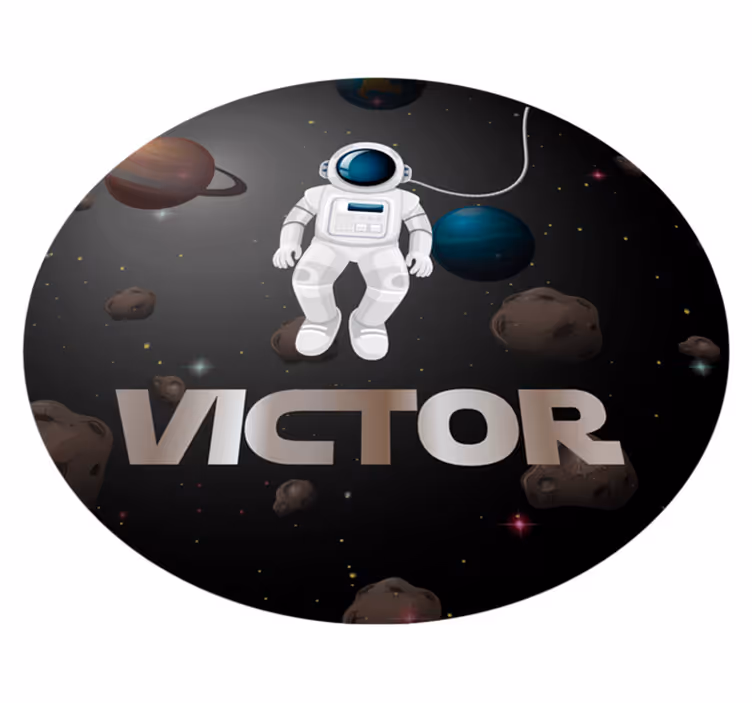 Visatos astronautas su vardu vinilinis kilimėlis - „Tenstickers“