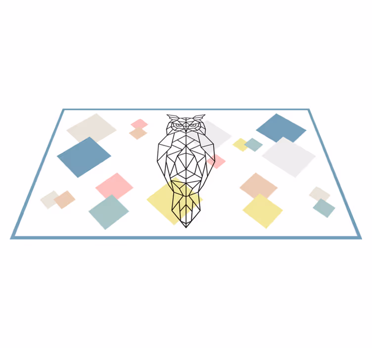 Origami pelėdos formos modernus vinilinis kilimas - „Tenstickers“