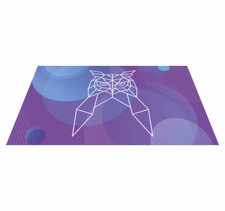 Geometrinis pelėdos menas gyvūnų vinilo kilimėlis - „Tenstickers“