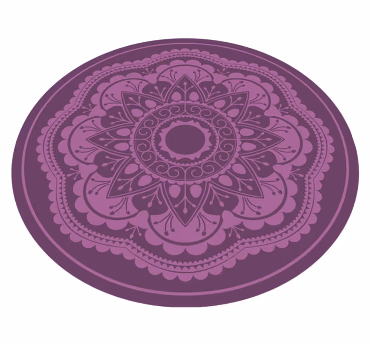 Violetinis apskritas dizainas mandala kilimėlis - „Tenstickers“