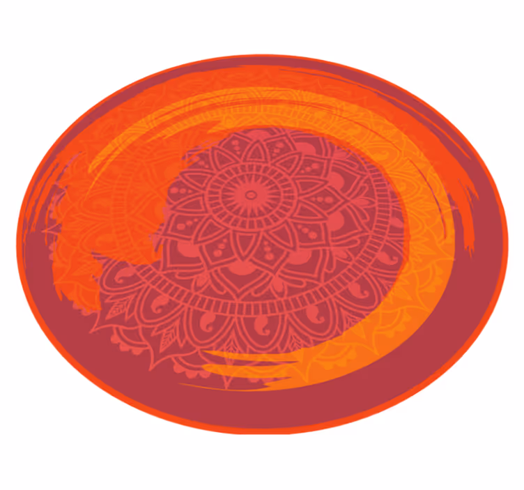 Raudonas spinduliuojantis motyvas mandala kilimėlis - „Tenstickers“