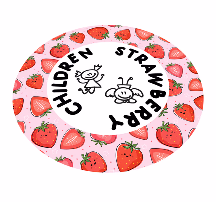 Braškės ir vaikai kilimas virtuvei - „Tenstickers“