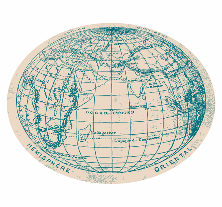 Pasaulio žemėlapis vinilo kilimėlis geografinis dizainas - „Tenstickers“