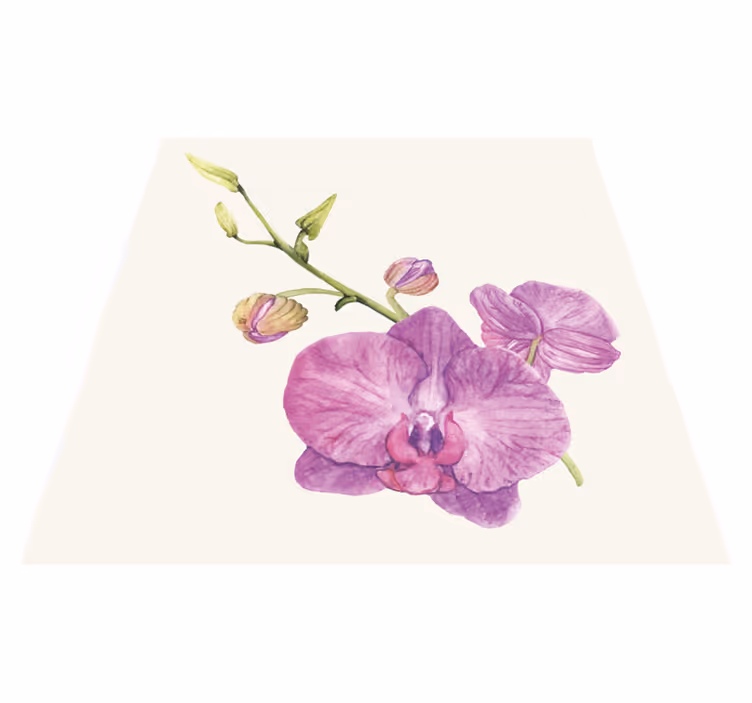 Violetinės orchidėjų žiedai gėlių rašto kilimėlis - „Tenstickers“