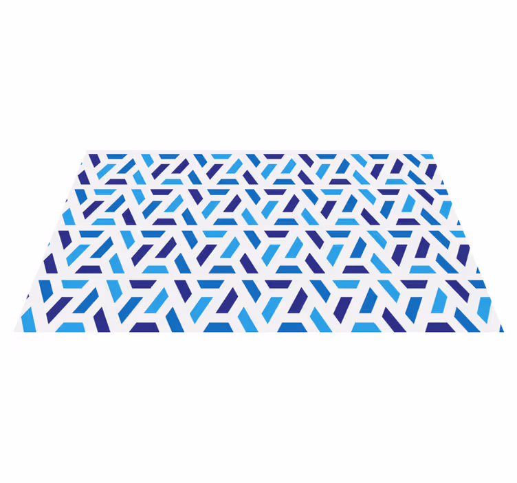 Mėlynos raštuotos formos geometriniai kilimas - „Tenstickers“