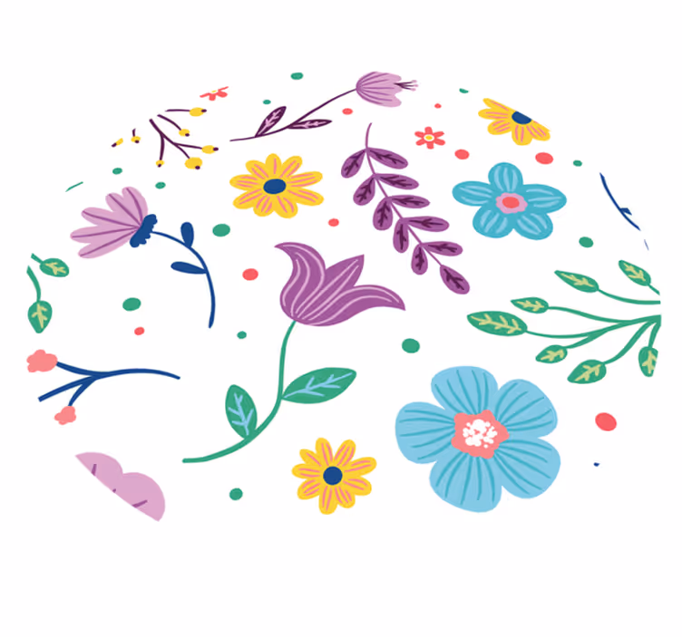 Gėlių rašto kilimėlis gyvybinga gėlių inspiracija - „Tenstickers“