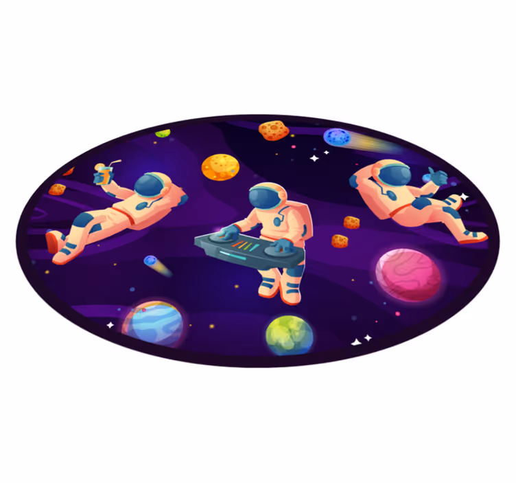 Astronautų vakarėlio dizainas žvaigždžių vinilinis kilimėlis - „Tenstickers“
