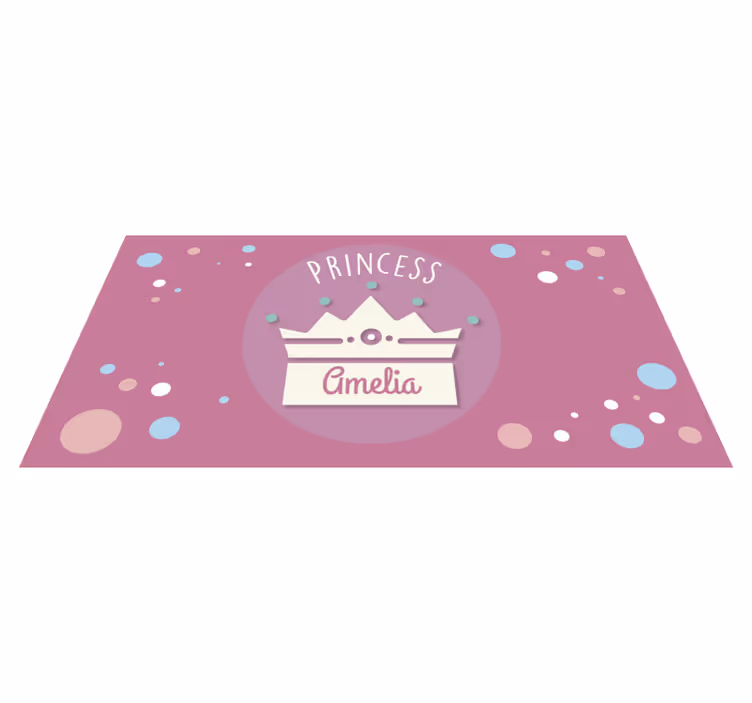 Princesės karūnos menas vinyl kilimėlis su vardu - „Tenstickers“