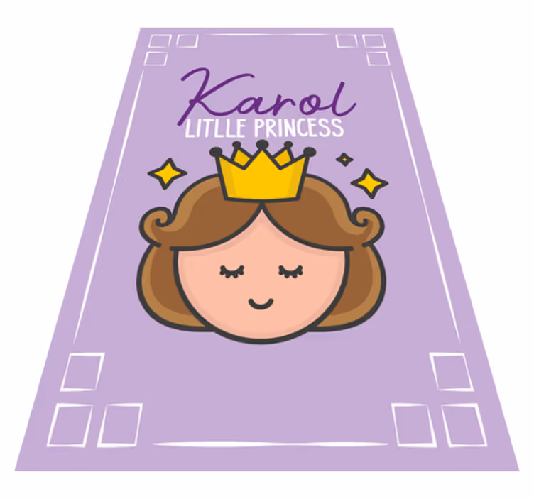 Mažosios princesės tema vinyl kilimėlis su vardu - „Tenstickers“